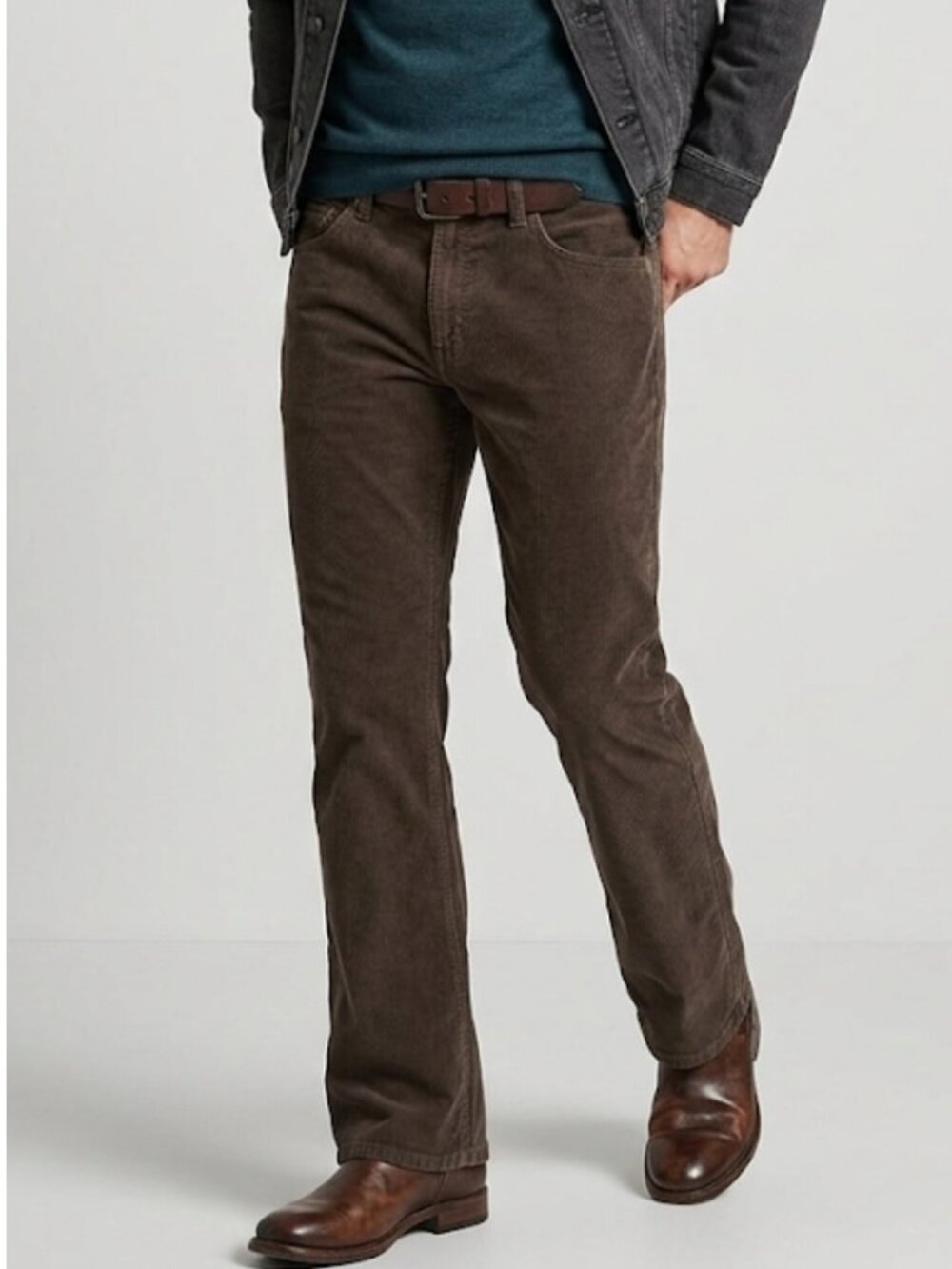 NWT Banana Republic Bootcut Corduroy Pants Charcoal Grey Low Waist Size 38x30